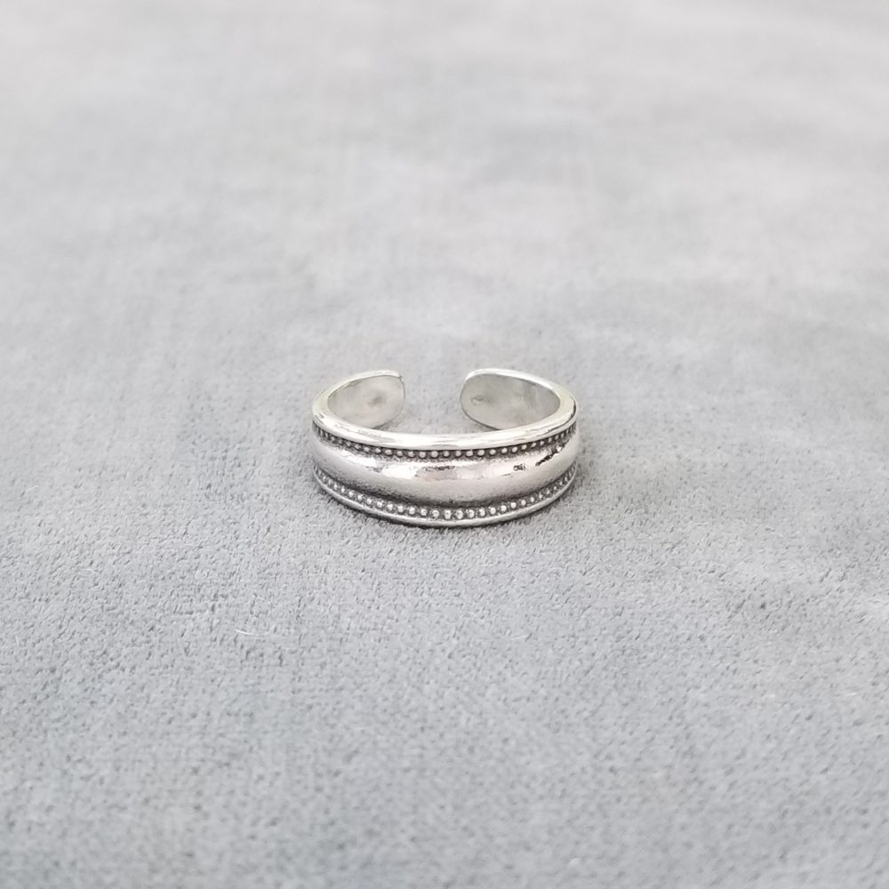 925 Sterling Silver Toe Ring Adjustable, Lady's Silver Band Toe Ring
