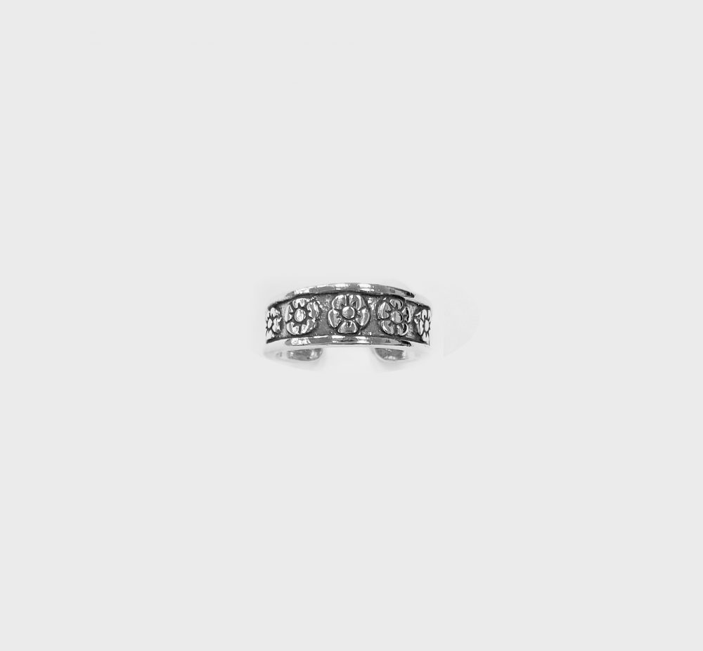 925 Sterling Silver Daisy Flower Toe Ring - Image 2