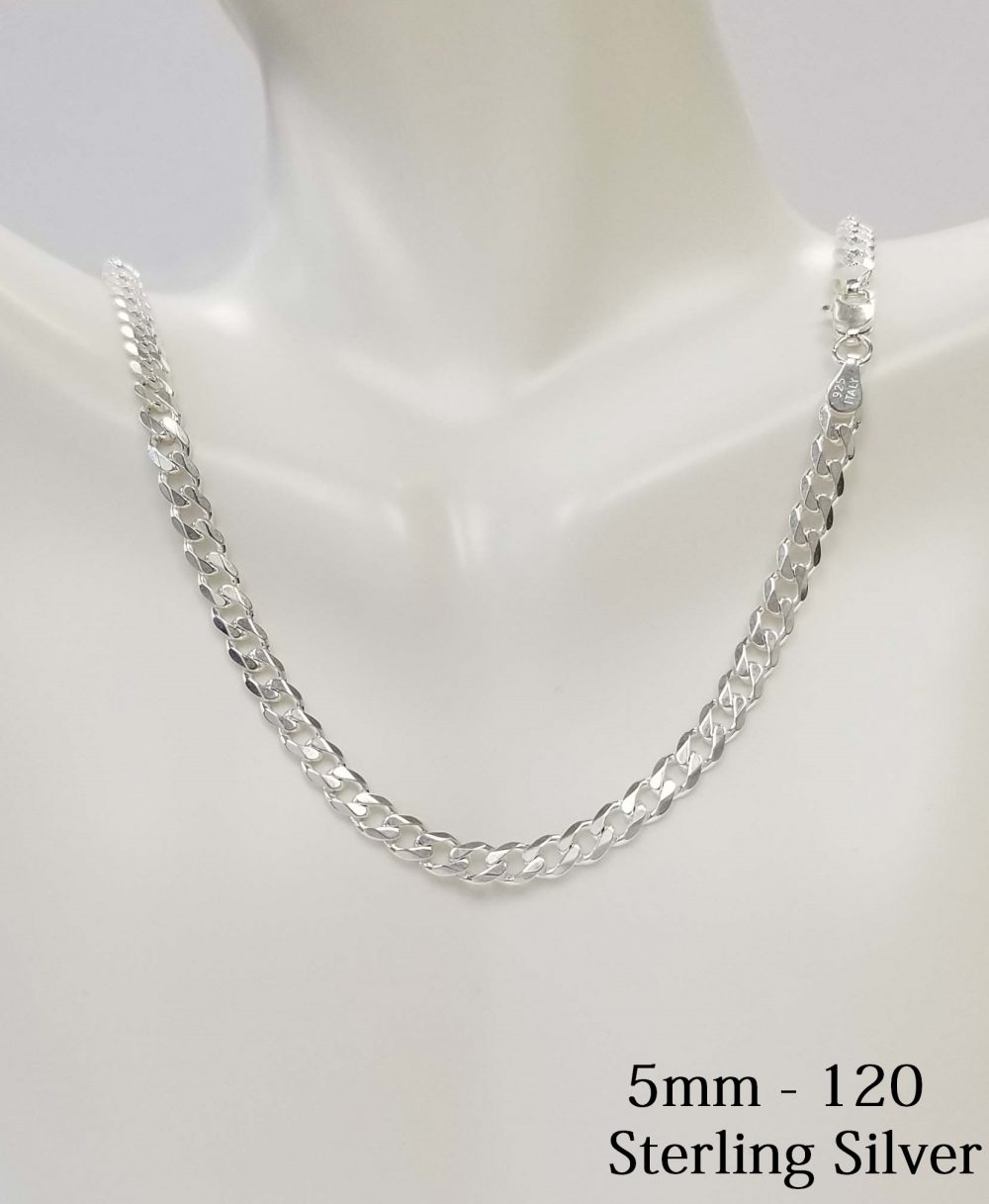925 STERLING SILVER CUBAN 5 MM CHAIN NECKLACE